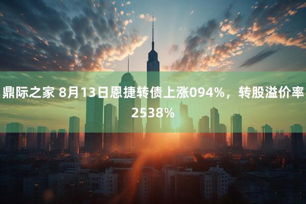 鼎际之家 8月13日恩捷转债上涨094%，转股溢价率2538%